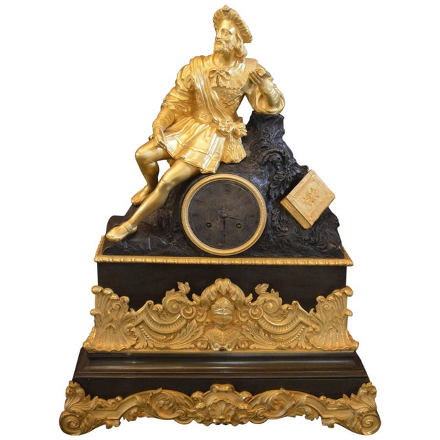 Wood 19th Century Empire Style Clock For Sale - Image 7 of 7