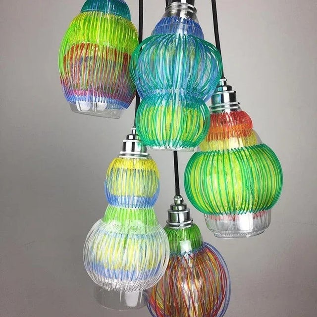 Plastic Lluvia Pendant Lamp by Anabella Georgi, Set of 3 For Sale - Image 7 of 13