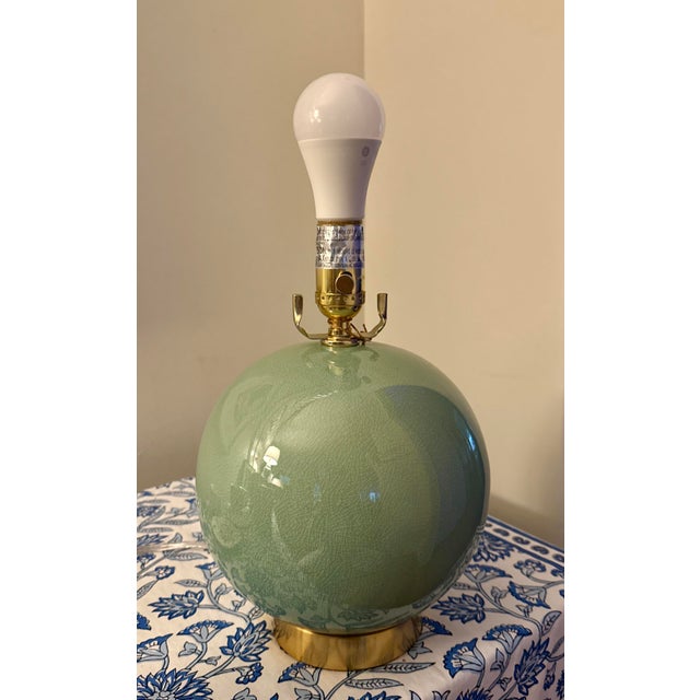 Lauren Ralph Lauren Green Ceramic Table Lamps From Ralph Lauren - 2 Available For Sale - Image 4 of 8