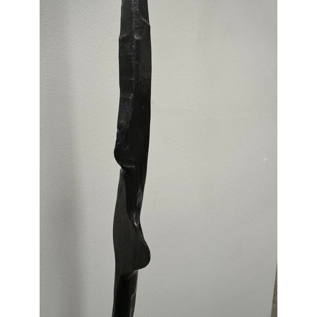 Mid-Century Modern French Iron Hand Forged Candle Stick From 1960's For Sale - Image 3 of 12