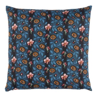 Schumacher LaRue Stripe Pillow In Midnight For Sale