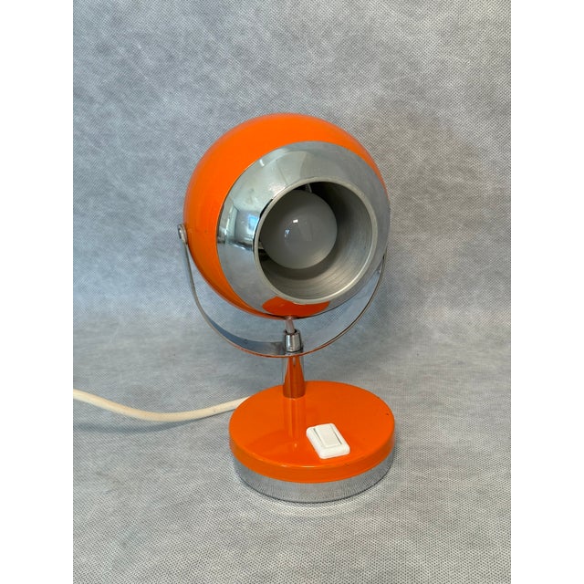 Space Age Orange Eyeball Desk Lamp, Europe, 1970s For Sale - Image 11 of 11
