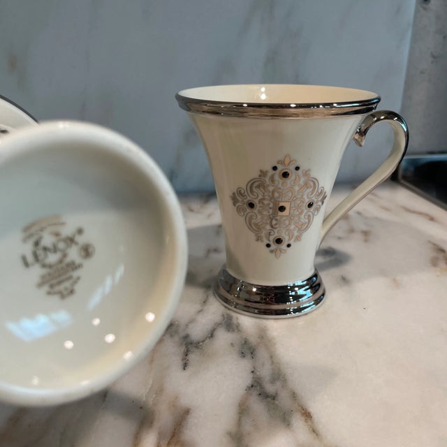 2000s Lenox Coffee Pot With 2 Jewel Cups For Sale - Image 6 of 7