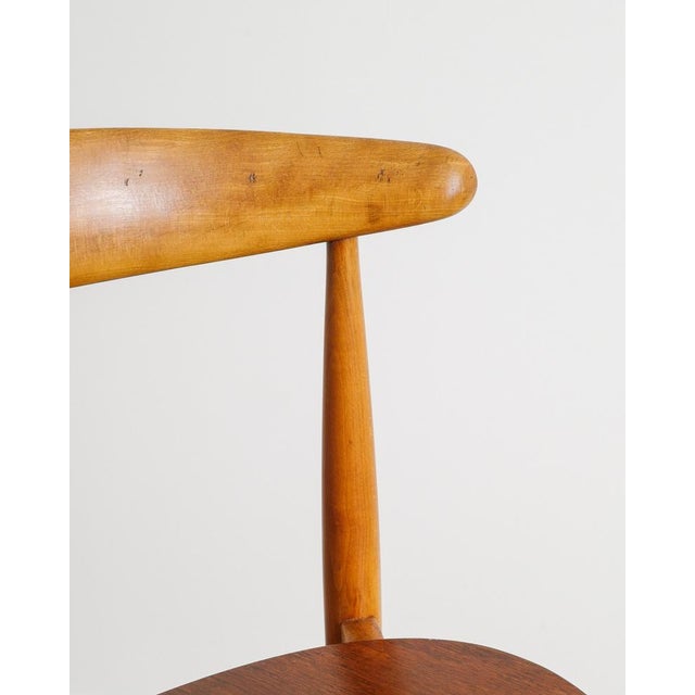 Danish Mid-Century Wooden FH 4103 / Heart Dining Chairs by Hans J Wegner for Fritz Hansen, 1950s, Set of 8 For Sale - Image 8 of 11