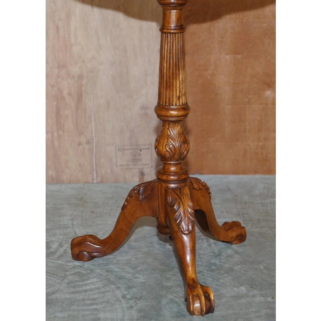 Antique Claw & Ball Satinwood Tripod Side Tables, Set of 2 For Sale - Image 10 of 16