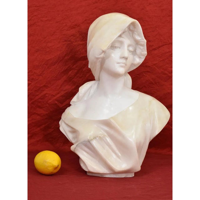 The Ancient Alabaster Sculptures category offers a great and refined Female Sculpture, Bust of a Woman, of a Girl with...