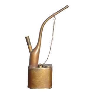 Vintage Chinese Brass Engraved Tobacco Pipe Collectible For Sale