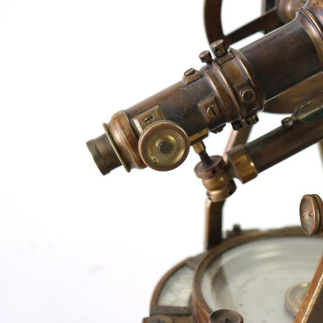 Antique W. & L. E. Gurley Co. Brass Surveyor’s Transit/Theodolite C1890 For Sale - Image 10 of 13