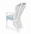 Mid 20th Century Lacquered Rattan Fan Back Chairs Blue Cushions For Sale - Image 5 of 7