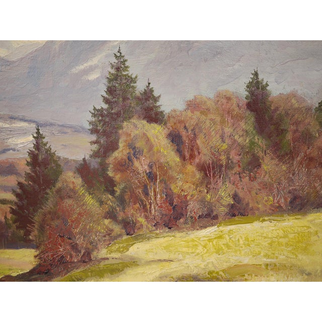 Alpine Landscape, 1940s, Oil on Canvas For Sale - Image 14 of 17