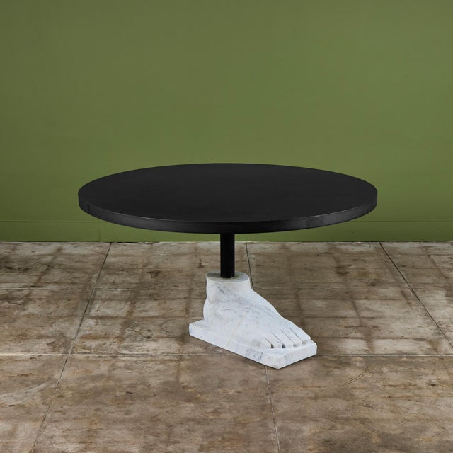 Mid 20th Century Postmodern Pedestal Dining Table with Marble Foot Base For Sale - Image 5 of 12