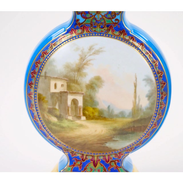 Ceramic 19th Century French Hand Painted / Decorated Porcelain Vases For Sale - Image 7 of 12