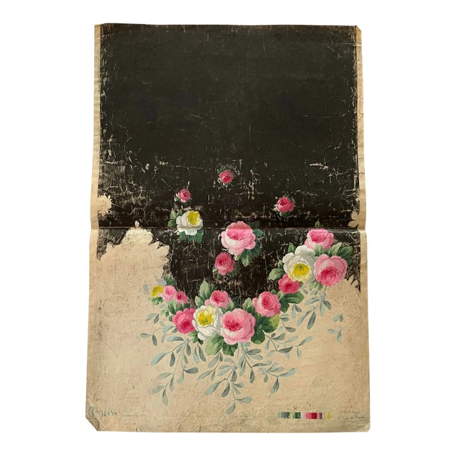Early 1900s French Hand Painted Bianchini Ferrier Textile Sample For Sale