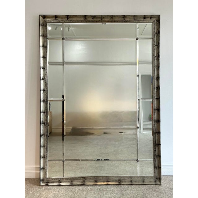 Contemporary Vintage Monumental Sliver Leaf Floor Mirror For Sale - Image 3 of 12