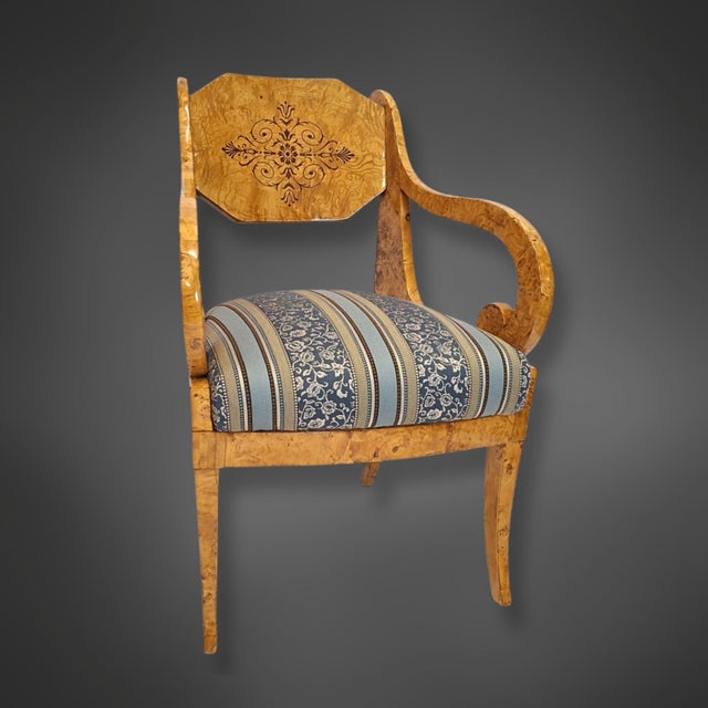 Biedermeier Russian Baltic Armchairs in Curly Birch, 1835, Set of 4 For Sale - Image 12 of 18