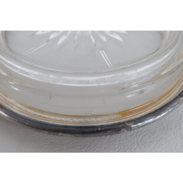 Leonard Italy Silverplated Crystal Sunburst Star Glass Coasters Set of Six 4597b For Sale - Image 11 of 12