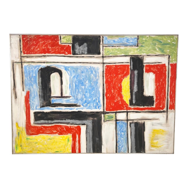 Large Modernist Abstract Painting by Ny Expressionist Phillip Callahan, C. 1960s For Sale