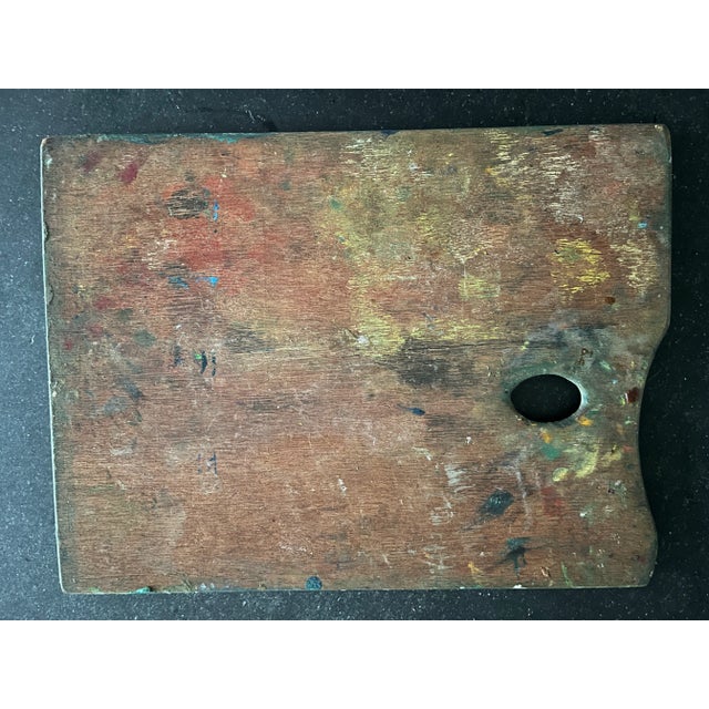 1960s Vintage Painters Pallet Mid Century Impasto Wall Accent For Sale - Image 5 of 5