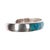 6 1/8" Vintage Native American sterling turquoise channel inlay cuff bracelet For Sale - Image 4 of 9