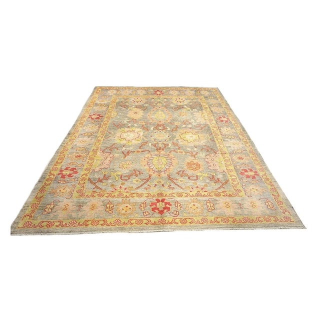 Condition: New Origin: Persia Design: Oushak Actual size: 8'3" x 10'8" Thickness: 1/4" Colors: Grey, Light Red, Yellow,...