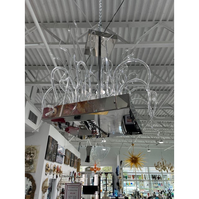 Glass Livia Suspension Chandelier Light by Andromeda of Murano, Italy For Sale - Image 7 of 10