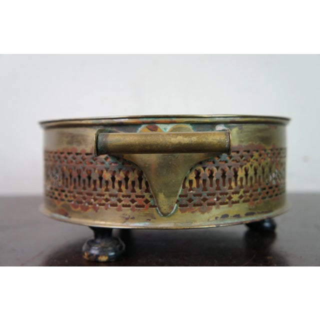 Brass Antique French Victorian Reticulated Round Brass Foot Warmer Burner 11" For Sale - Image 8 of 11