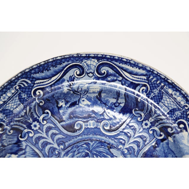 Traditional John Hall Deep Cobalt Blue Glaze Staffordshire Plate "Quadrupeds" For Sale - Image 3 of 8