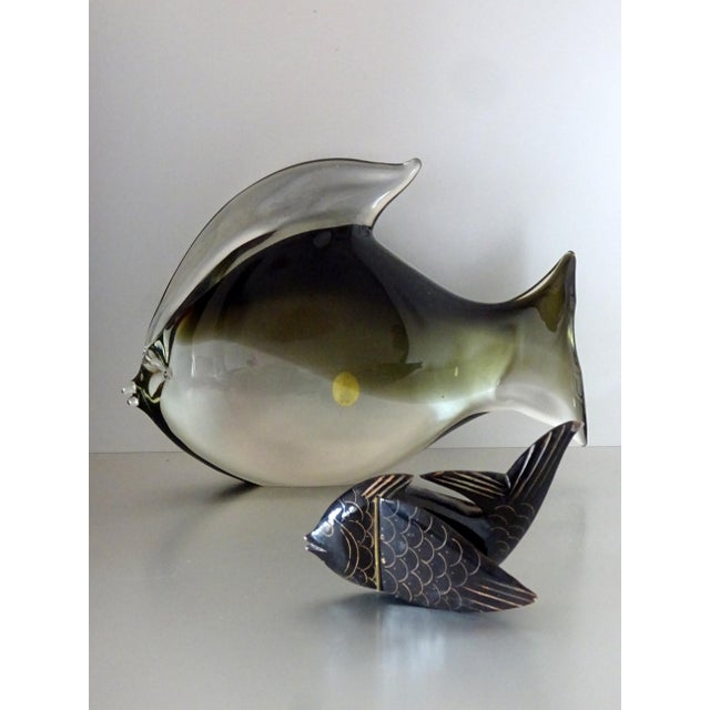 Gray Grey Murano Glass Fish, 1960s For Sale - Image 8 of 13