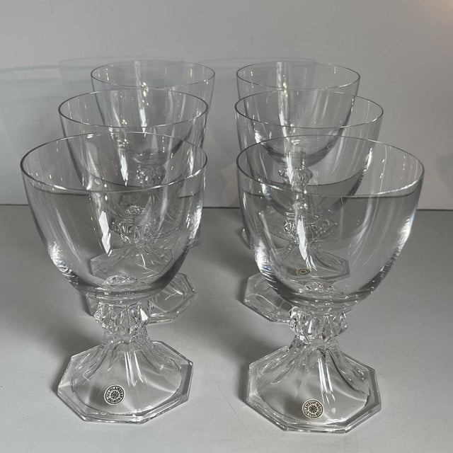 Crystal Yale Champagne, Red Wine and White Wine Glasses from Val Saint Lambert, 1970s, Set of 27 For Sale - Image 6 of 14