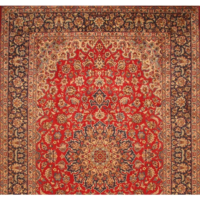 Hand-Knotted Middle Eastern Wool Rug with Plant Dyes For Sale - Image 3 of 11