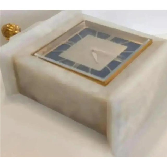 Art Deco 1930s Dunhill Art Deco Marble and Lapis Lazuli Mantel Clock For Sale - Image 3 of 11