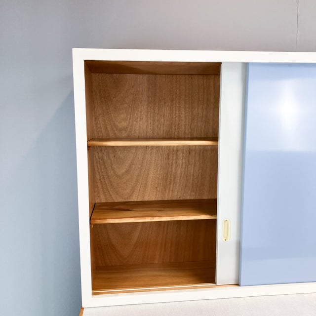 1960s Kitchen Wall Cabinet with Blue-Grey Fronts, 1960s For Sale - Image 5 of 6