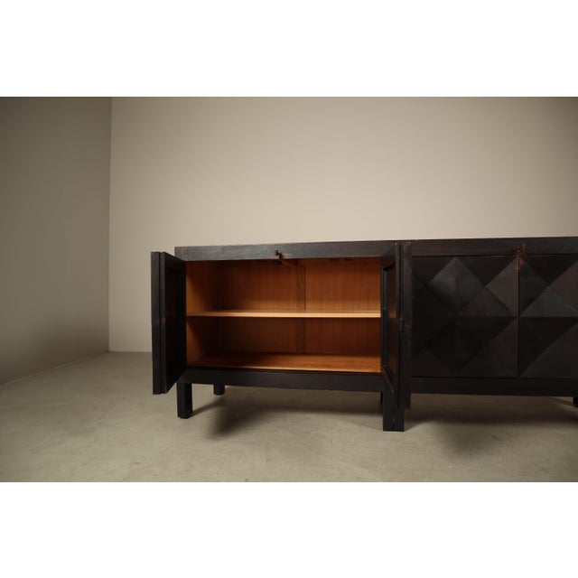 Black Brutalist Ebonized Sideboard by Jean Batenburg for Mi Belgium, 1960s For Sale - Image 8 of 18