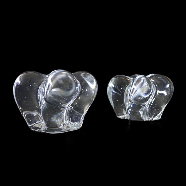 Small Crystal Candleholders from Orrefors, Sweden, Set of 2 For Sale - Image 4 of 5