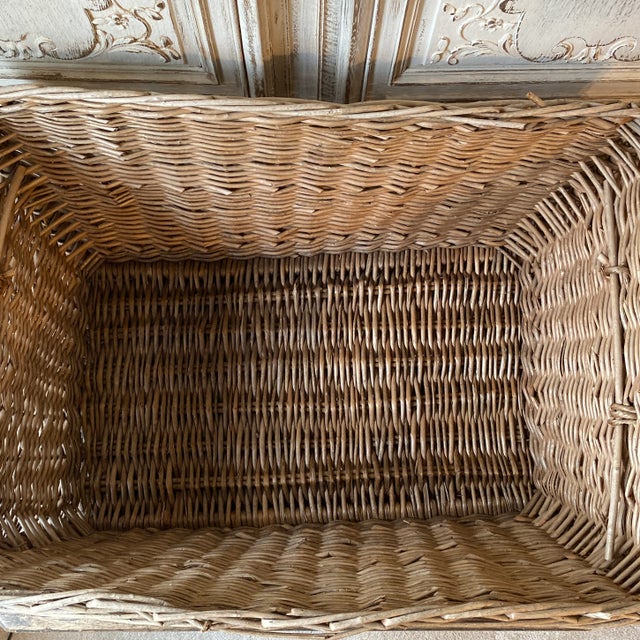Antique Grand Size French Wicker Mill Basket For Sale - Image 4 of 11