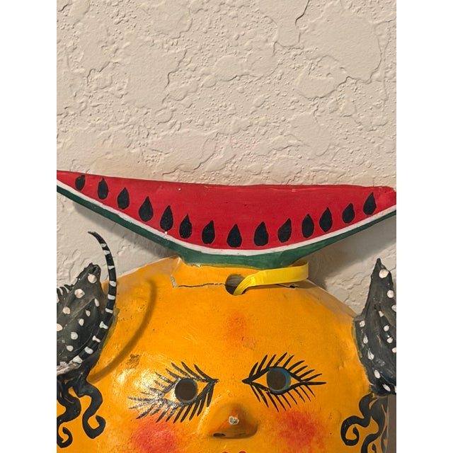 Mexican Mexican Coconut Mask Watermelon Head For Sale - Image 3 of 3