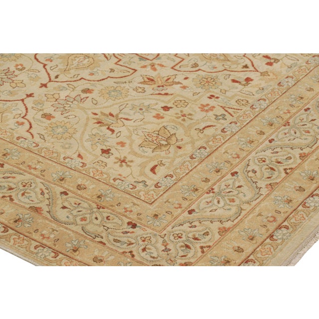 Rug & Kilim’s Tabriz Style Rug in Cream and Red With Floral Patterns For Sale In New York - Image 6 of 8