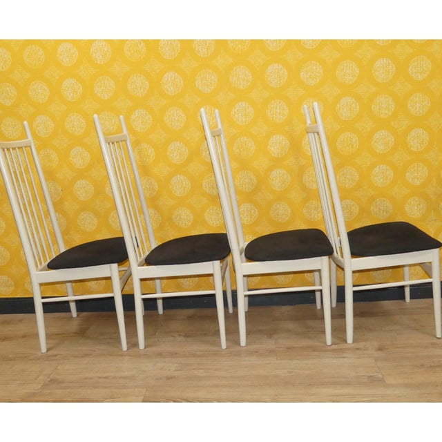 1970s Upholstered Spindle Kitchen Chairs, 1970s, Set of 4 For Sale - Image 5 of 13