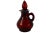 Vintage deep ruby red glass cruet petite pitcher with a conical tip glass stopper and tight fit rubber plastic gasket....