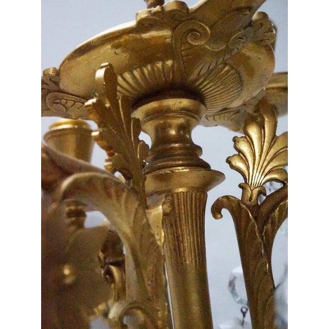 French Empire Neoclassical 7-Light Candelabra in Gilt Bronze and Crystal For Sale - Image 13 of 18