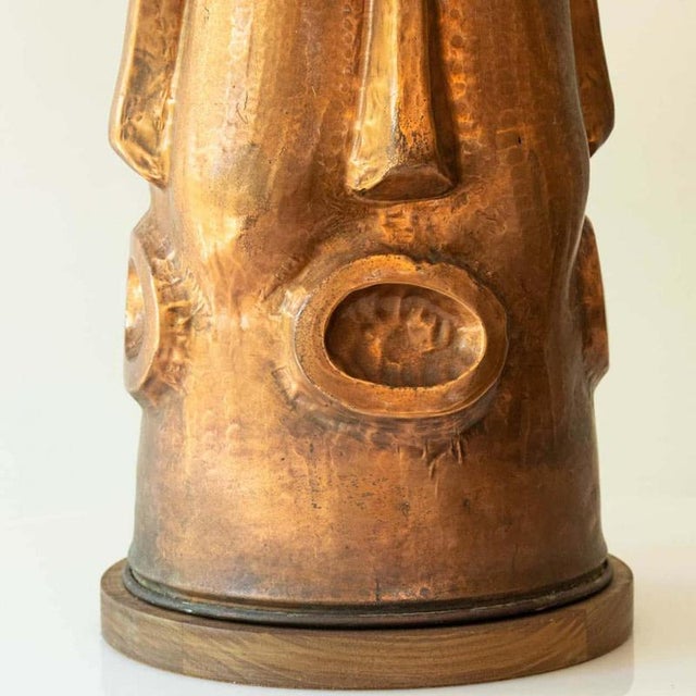 1970s Copper and Walnut Wood Floor Lamp by R. Houben, 1970 For Sale - Image 5 of 10