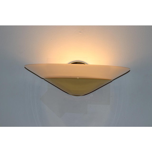 White 1990s Modern "Mezzo Alo" Wall Lamp Murano White Glass For Sale - Image 8 of 13