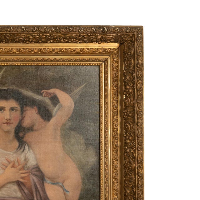 Large Antique French 19th Century Oil Canvas Painting "Hearts Awakening" Cherubs by William-Adolphe Bouguereau, 1892 For Sale - Image 10 of 14