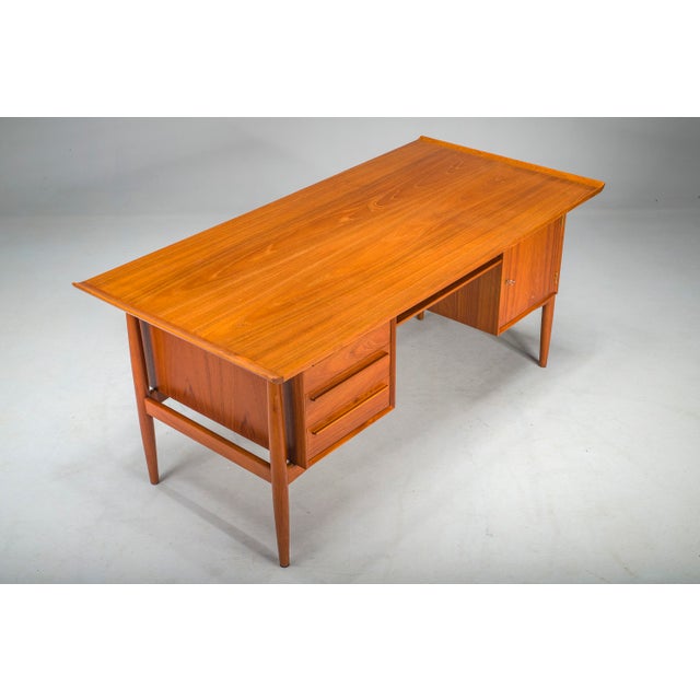 Wood Danish Teak Executive Desk by Arne Vodder for H.P. Hansen, 1960s For Sale - Image 7 of 18
