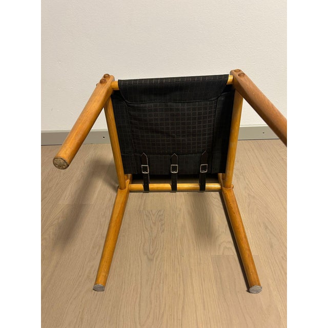 Mid-Century Modern Linda Chair in Wood and Canvas by Jonathan De Pas, Donato Durbino, and Paolo Lomazzi for Zanotta, 1970s For Sale - Image 3 of 8