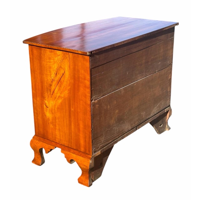 Antique Chippendale Connecticut River Valley Cherry Bowfront Bachelor's Chest For Sale - Image 11 of 12