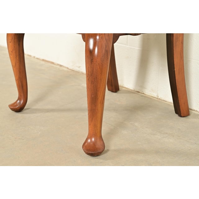 Baker Furniture Style Queen Anne Solid Walnut Dining Chairs, Set of Six For Sale - Image 10 of 15