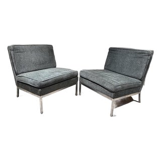 Florence Knoll Model 65 Mid-Century Modern Armless Slipper Lounge Chairs For Sale