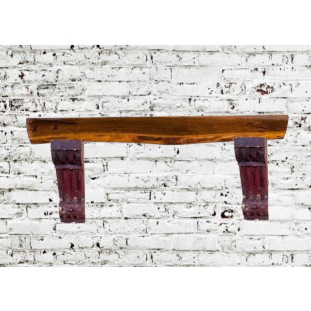 Wood A Pair of Antique 19th Century Carved Wooden Corbels With Fluted and Acanthus Leaf Details. For Sale - Image 7 of 8