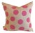 Heavy Linen Hand Made Pink Polka Dot Pillow For Sale